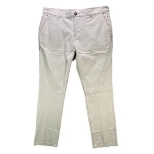 Mugsy Teddys Pants Mens 36x32 Beige Stretch Chino Casual Comfort Fit